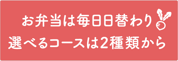 お弁当は毎日日替わり　選べるコースは2種類から